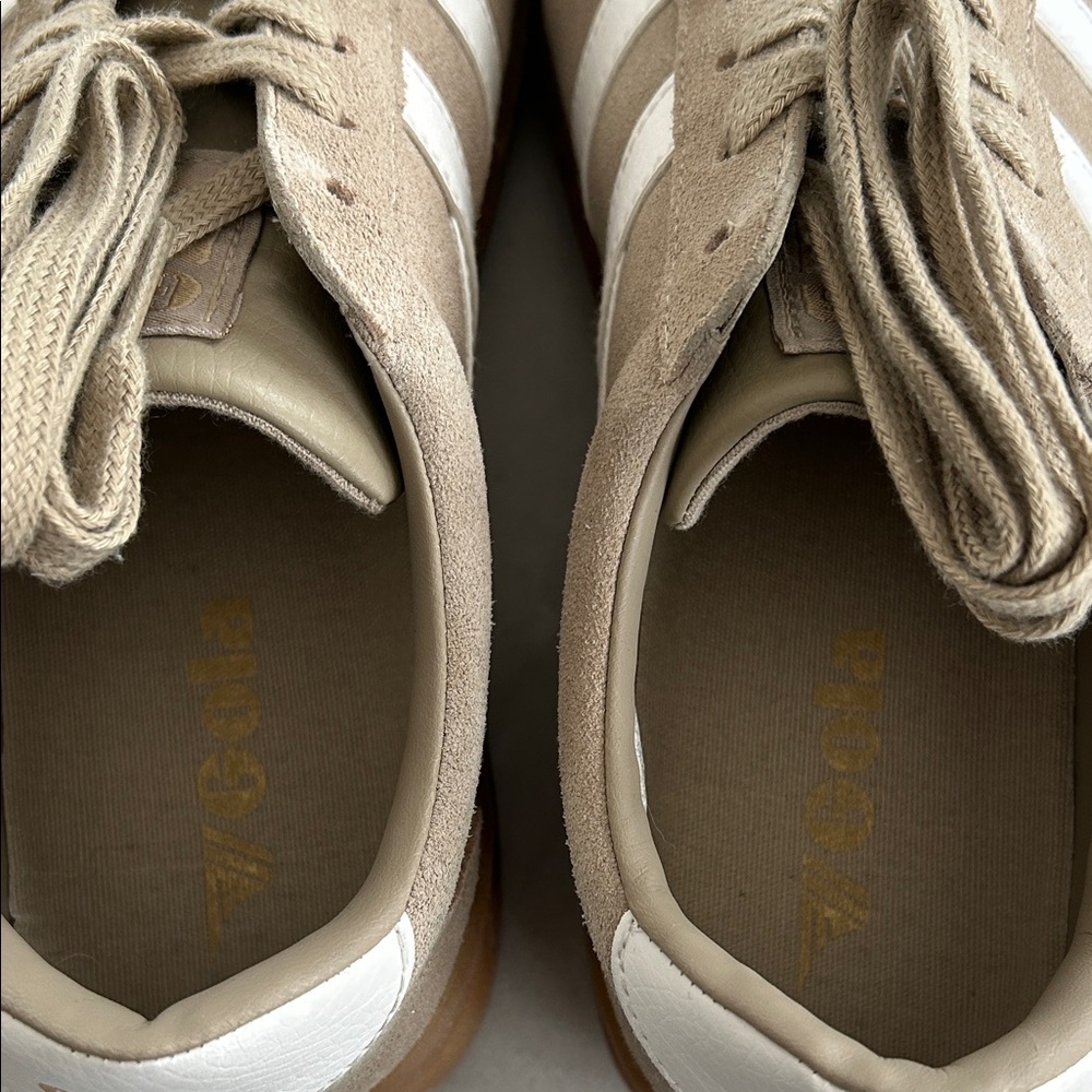 Gola Grand Slam Tan and White Sneakers - Picture 3 of 9